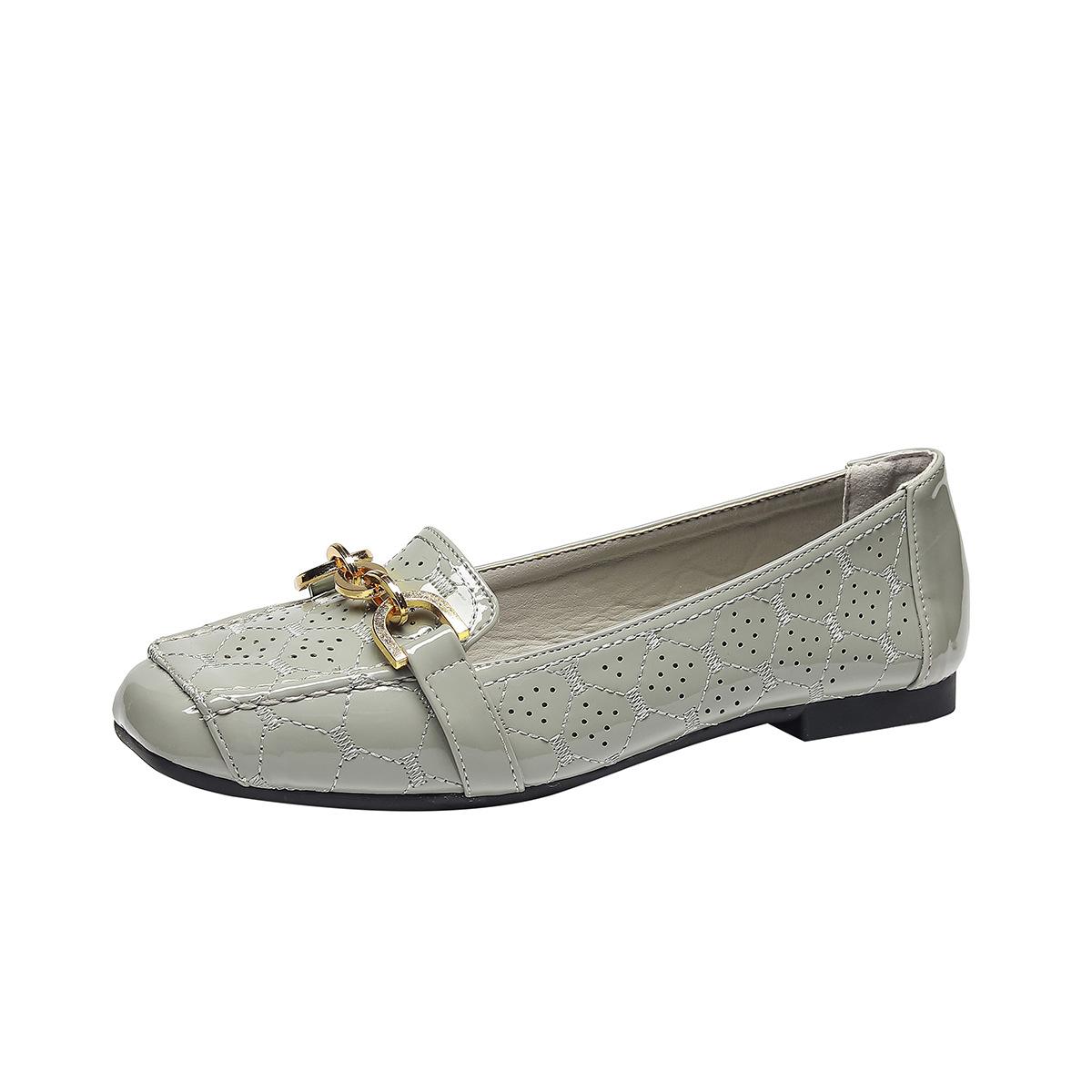 Женские туфли на плоской подошве с квадратным закрытым носком. Повседневная легкая — фото 8