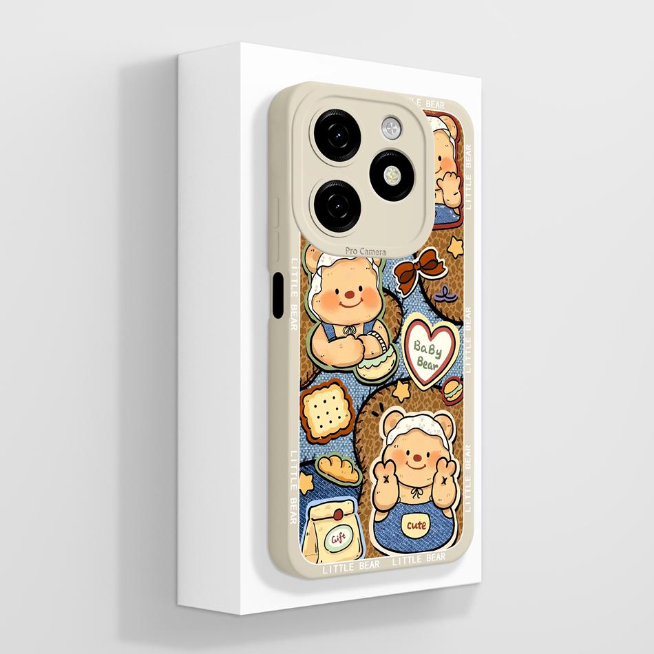 For Tecno Spark 20 Pro Plus 20C Case Creative Cartoon Cover For Spark20 Pro 4G 5G Soft Liquid Silicone Anti Drop Phone Protector