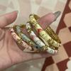 Elegant Bohemian-Inspired Polymer Clay Bangle Set - Mixed Color, Floral & Geometric Designs, Lightweight, Luxury Feel, Perfect for Weddings