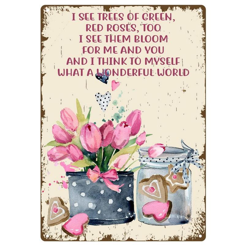 Flowers Lily Roses Lavenders Bloom Metal Tin Signs Posters Plate Wall Decor for Bars Man Cave Cafe Clubs Retro Posters Plaque