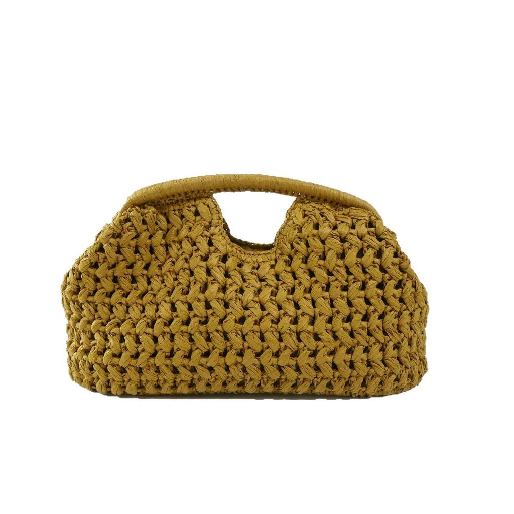 Women Straw Crossbody Bag Clutch Purse Weaving Shoulder Bag Versatile Beading Handbag Rattan Boho Summer Beach Woven Bag