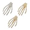 Spooky Gothic Hairpin Featuring Blingbling Rhinestones Skeleton Hand Claw Decoration For Halloween