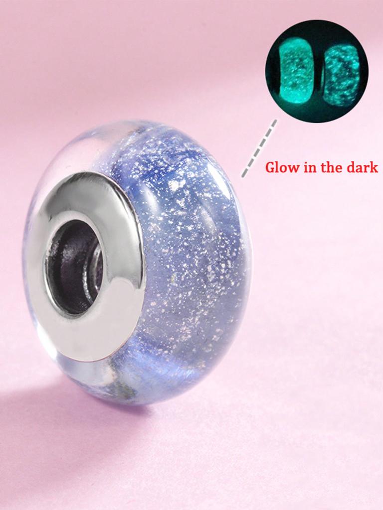 Colorful Night Light Beads Charm Copper Plated Fit Charms Copperoriginal Bracelet For Jewelry Making Diy Charm