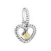 Pandora Beaded Heart Silver Pendant Women's Silver 798854C11