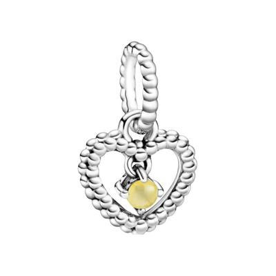 Beaded Heart Silver Pendant Women's Silver 798854C11