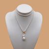 18inch/20inch  Baroque Freshwater Sweater Chain Pearl Necklace with 925 Silver Buttons White Color Pearl for Party