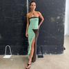 Spring and Summer New Personality Street Sleeveless Tube Top Striped Print High Waist Slim Dress