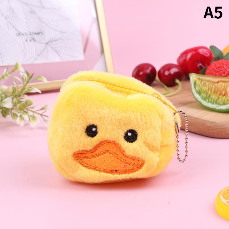Coin Purse Cartoon Zipper Plush Three-Dimensional Coin Purse Wallet Key Holder