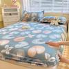 Leaf Printed Fitted Sheet with Elastic Band Skin-friendly and Breathable Single/Queen Bedsheet Soft Bedding (without pillowcase)