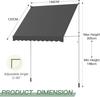 YODOLLA Retractable Manual Awning 2x1.2m - UV Resistant, Easy Installation, Stable Aluminum Frame - Dark Grey
