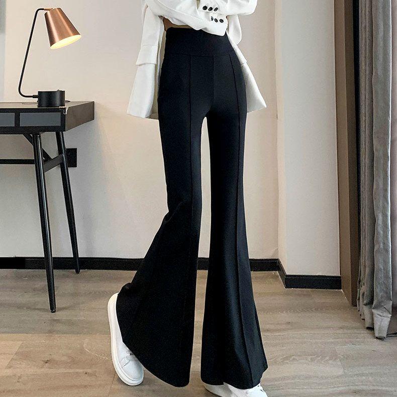 Trendy High-waisted Bell-bottom 2025 Micro-flare Pants New Summer Fashion Versatile Slim Casual Pants