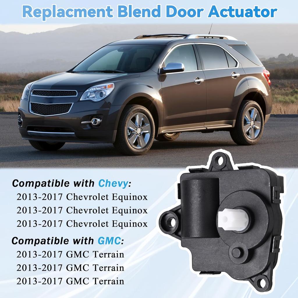 HVAC Blend Door Actuator Compatible With Chevy Equinox 2013-2017, GMC Terrain 2013 2014 2015 2016 2017, Heater Air Vent Actuator, 604-180, 604180,