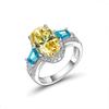 GICA GEMA Sterling Silver Wedding Rings For Women Big Oval Pink White Yellow High Carbon Diamond Party Fine Jewelry