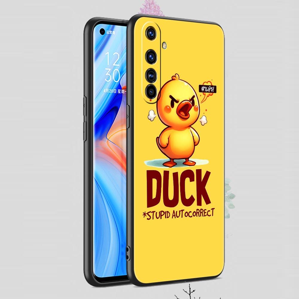 Cartoon Duck Case For Realme C67 C63 C55 C53 C35 C25 C21 GT 2 3 5 6 10 11 12 13 Pro Plus 5G Soft TPU Phone Cover Fundas Capa Bag