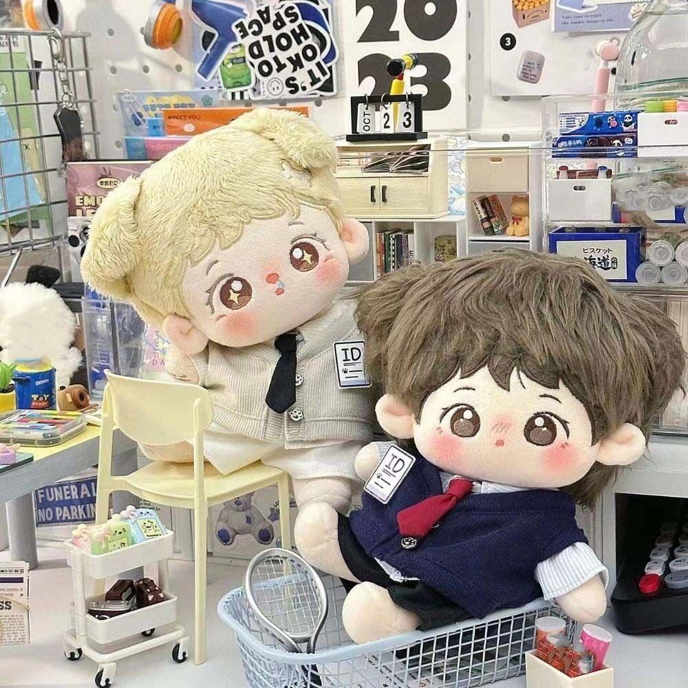 Tulip Idol Plush Doll Clothes Plaid 20cm Cotton Doll Outfit Preppy Cotton Doll‘s Clothes  Kids