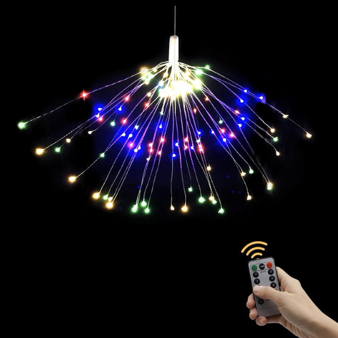 

Світлодіодні феєрверки з кульбаб: Зоряний різдвяний та кемпінговий декор на дистанційному управлінні з мідним дротом на 4 батарейки типу АА 120 lights