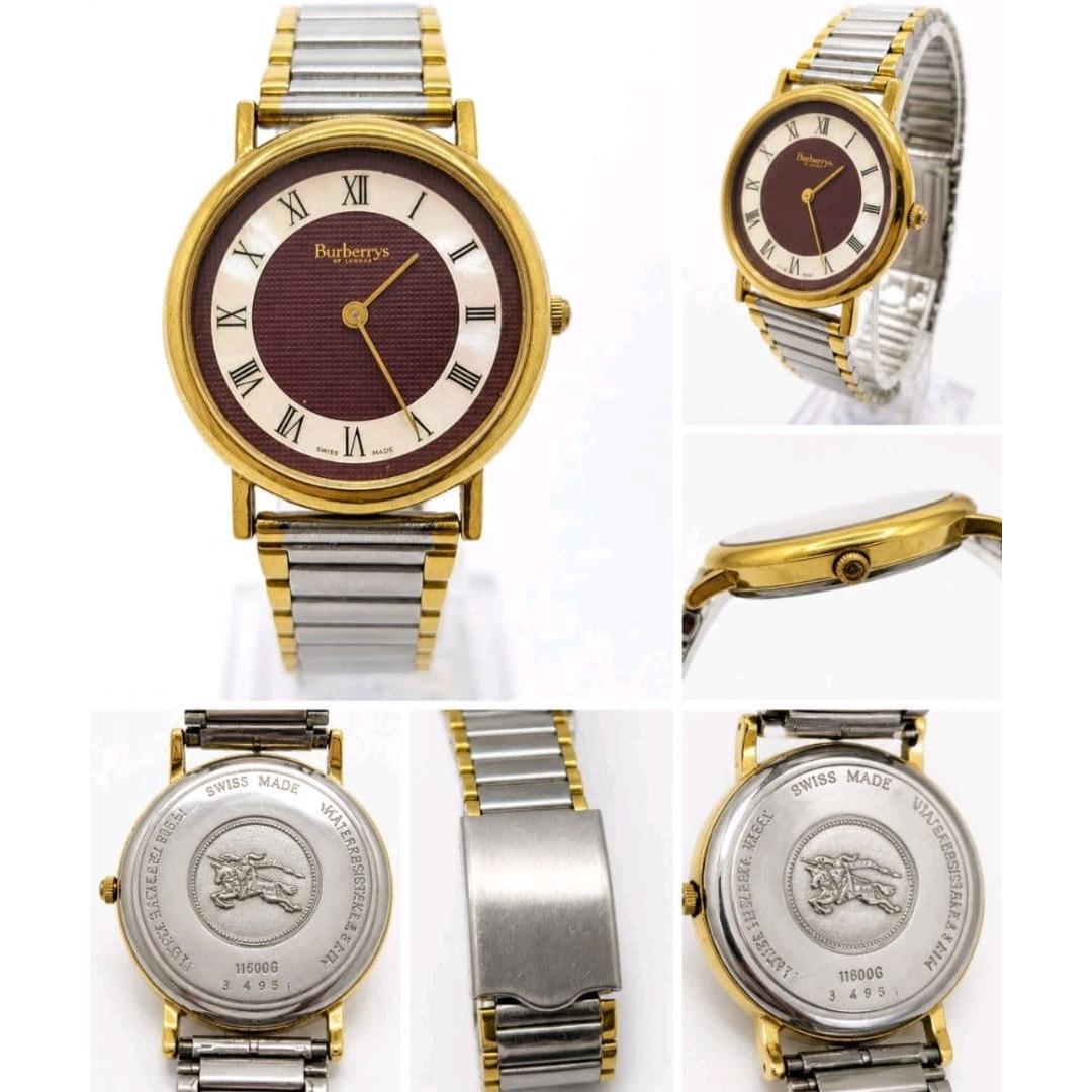 Used BURBERRYS 11600G Bordeaux Dial Swiss Made Rare