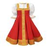 Halloween Cosplay Costume Kids Girls Puff Sleeve Knee Length Dress With Headpiece Russian Traditional Outfits
