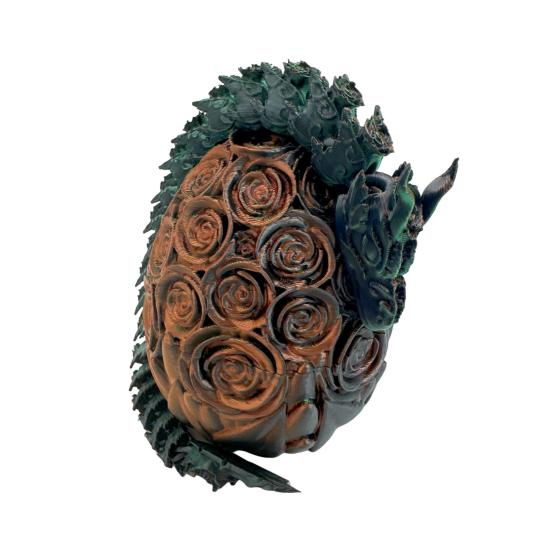 3D Printed Rose Dragon Articulated Dragon with Egg Flexible Rose Dragon