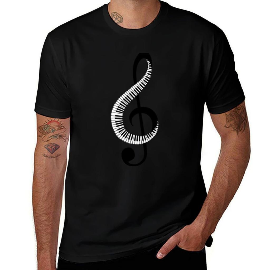 Musiknoten Tshirt Classic Crew Neck Cotton Tshirt
