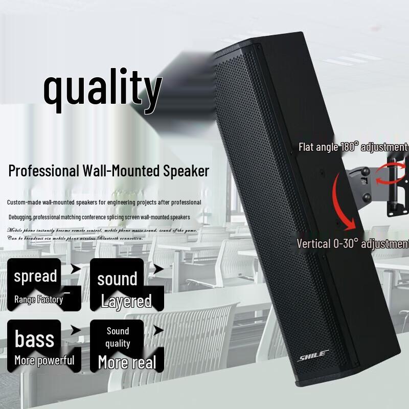 SHILE BX-406 4-inch Wall-Mounted Conference Speaker Pair CN Plug (adapter Included)