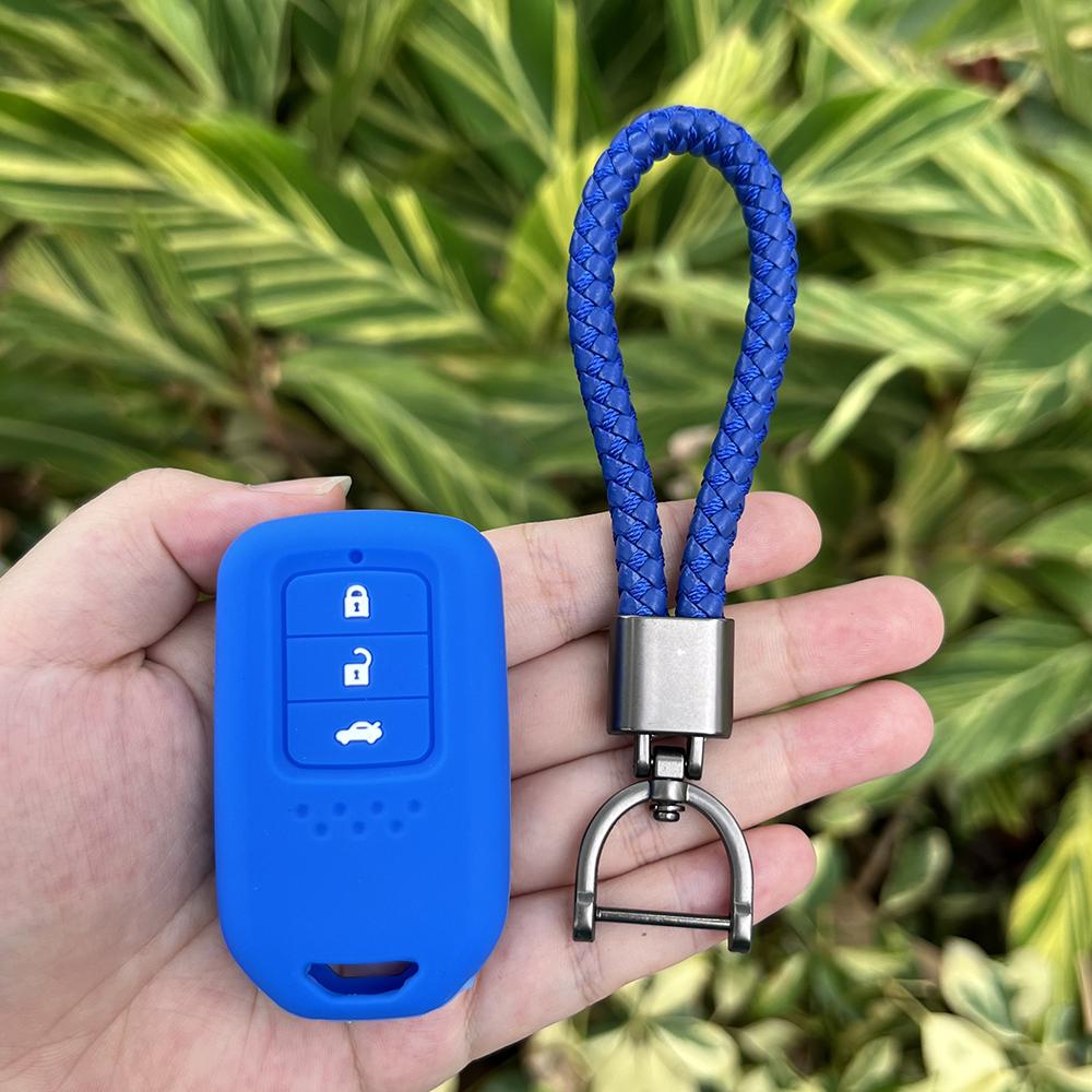 3 Buttons Silicone Car Fob Key Cover Protect Skin Case Holder for Honda Fit City Greiz Jazz XRV Venzel HRV CRV Remote Keychain