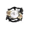 Inlaid Pearl Black Gold Ladies Ring Bohemian Jewelry High Handmade Jewelry Party Ring