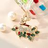1PCS Christmas Reindeer Brooch Alloy Rhinestone Design Women Fashion Pin Holiday Party Gift Jewelry Accessory New Style