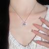 Pink Butterfly Necklace Women's Temperament Ins Fairy Fluttering Stainless Steel Collarbone Chain