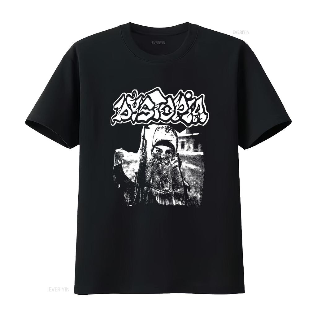 Dystopia Band Vintage Cotton T Shirt for Men and Women Sizes S 5Xl Kv9172 Vintage Washed Homme Graphic Casual Stylish Fashion