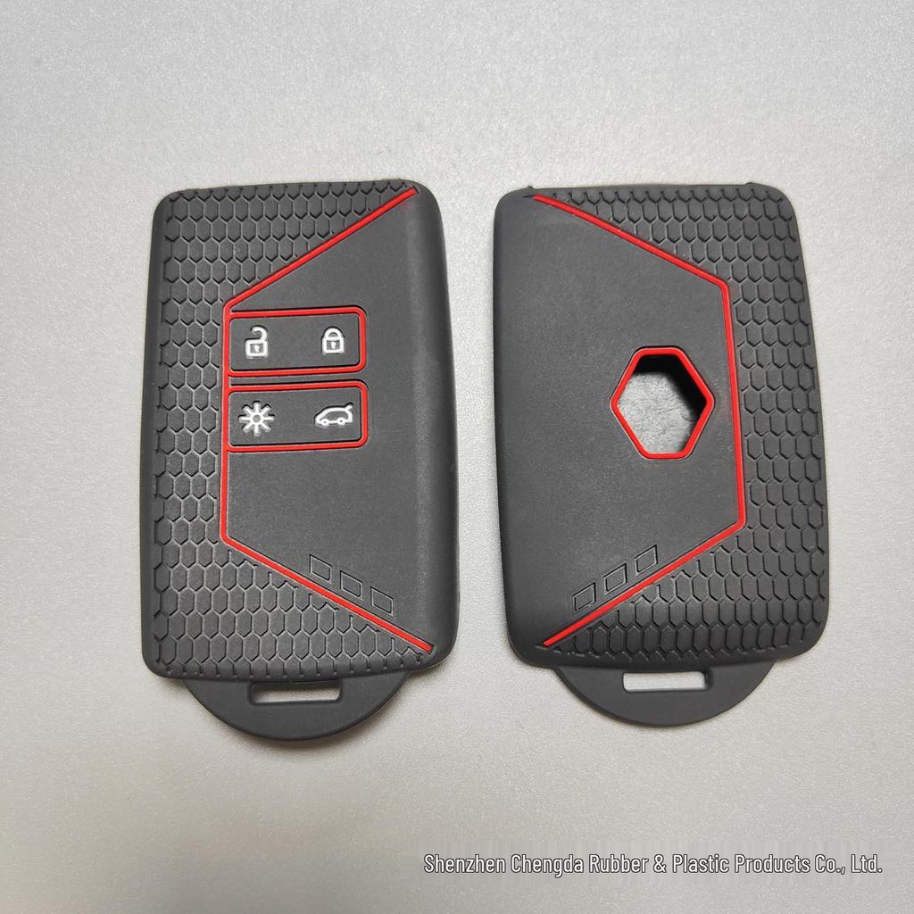 Renault Key Case: Honeycomb Pattern Silicone Bag for Koleos/Fenglang/Fengdu - Anti-Fall Remote Protection