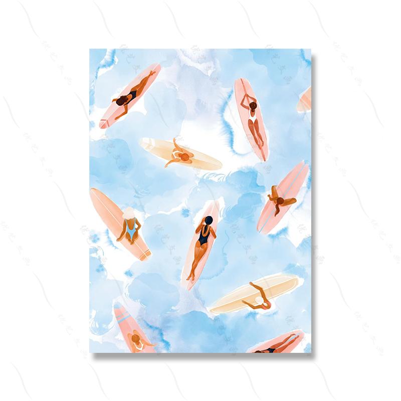 Margarita Swim Orange Abstrakt Poolside Simning Abstrakt Modern Dukmålning Rum Vägg Rumsdekor Sommar Pool Affischtryck