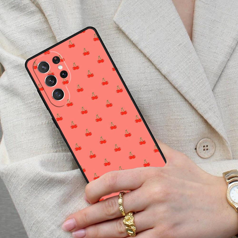Red Cherry Summer Fruit Cell Phone Case for Samsung Galaxy S26 Ultra S25 S24 S23 S22 S21 S20 Note10 Cover