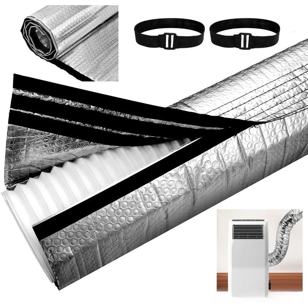 Portable Air Conditioner Hose Cover Exhaust- Pipe Protection Cover With Insulated Aluminum Foil AC Hose Cover