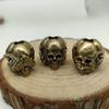 Three Sided Skull Head Brass Knife Beads EDC Outdoor DIY Paracord Woven Lanyard Keychain Charms Jewelry Accessories