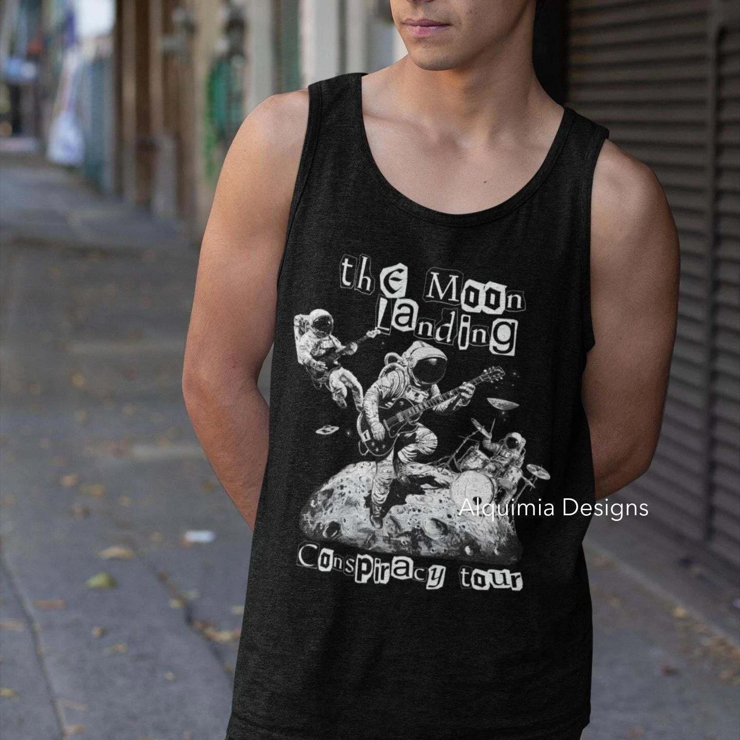 The Moon Landing Conspiracy Theory Tour Tank Top, Fake Moon Landing M