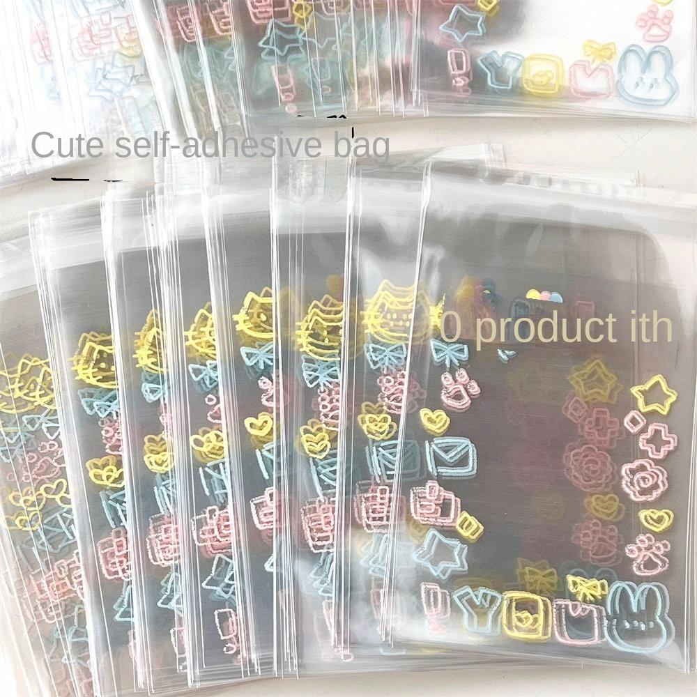 

100pcs Kpop Packaging Bag Protector Desktop Decor Photo Card Holder New Cat Sealed Bag