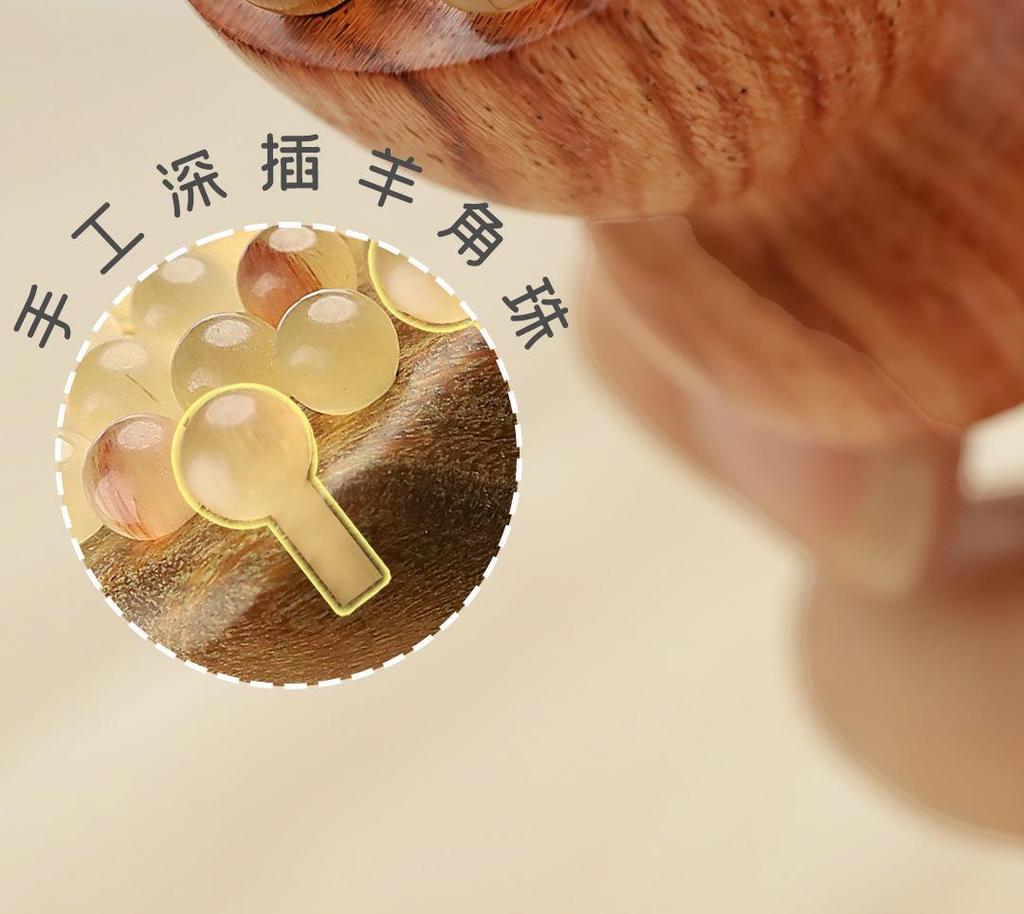 Green Sandalwood Lotus Head Massage Comb - Cute Rabbit Design for Women's Eye Acupoint and Meridian Relief.
