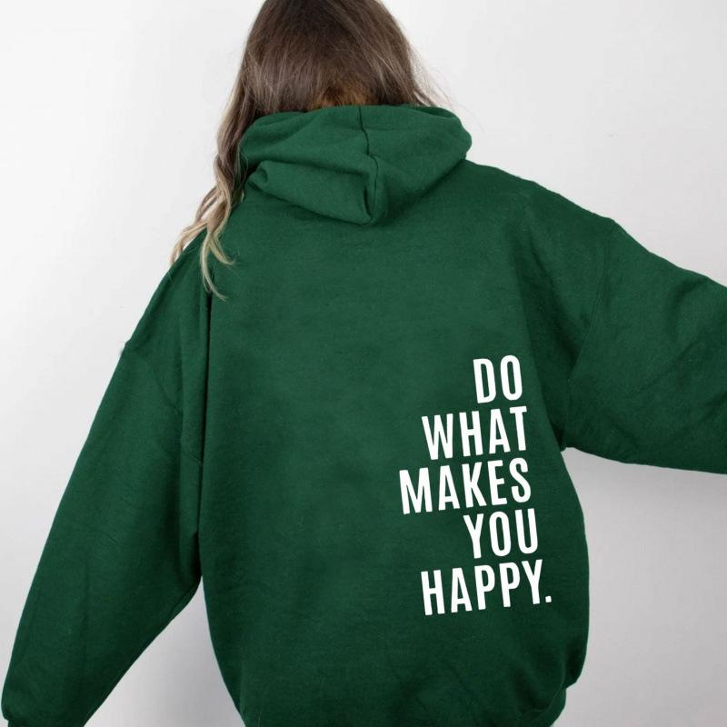 Women's Fleece-Lined Hoodie with Kangaroo Pocket, Lettering, and Abstract Color Block Design, 2025