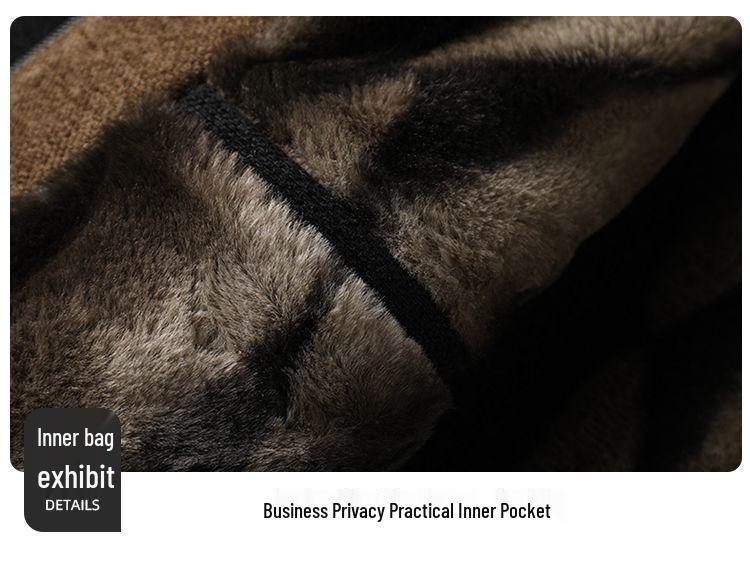 Mid-Aged & Elderly Velvet-Lined Corduroy Lapel Jacket - Thickened Winter Coat for Dad & Grandpa