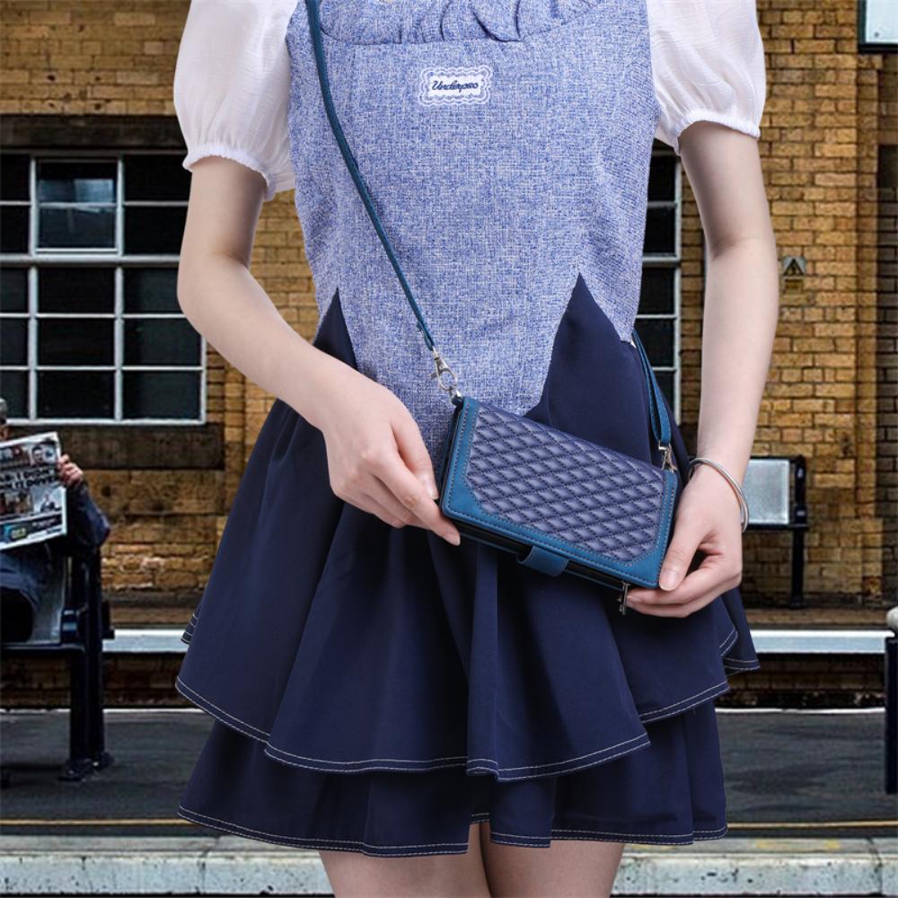 Luxuriöse Lederhülle mit Reißverschluss für iPhone 14 13 12 11 Pro XS Max X XR 7 8 Plus SE 2 3 Kartensteckplatzhalter Crossbody Wallet Handyhülle