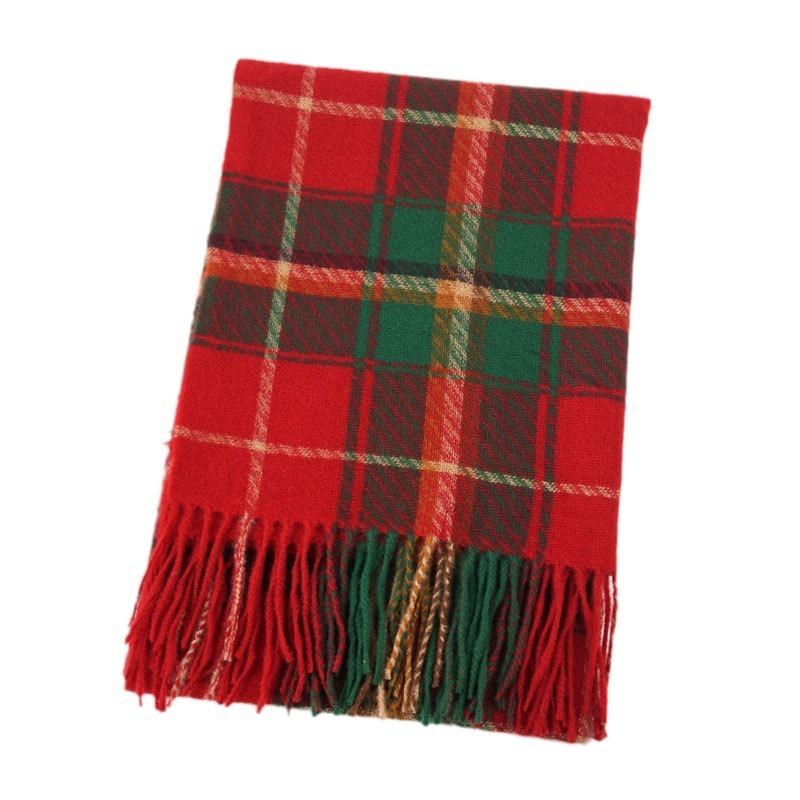 Autumn and winter Christmas cashmere plaid scarf women's circle yarn Ankara red versatile shawl high-end scarf