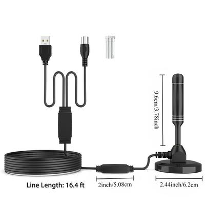 2025 New DTMB TV Antenna ATSC DVB-T Aluminum Rod Suction Cup HDTV Signal Source Indoor Rooftop Use Stable Reception