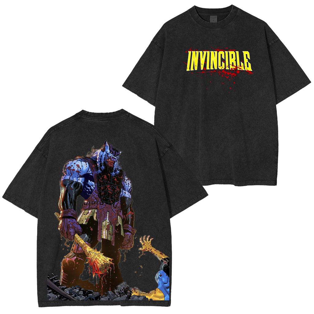 T-shirt Lavata Invincible Mark Grayson Uomo Donna Retro Lavata Oversize Streetwear Estiva Casual Larga Manica Corta Abbigliamento Femminile Maschile