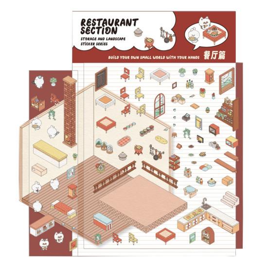 DIY 3D наклейки для дома Тема супермаркета Многоразовые наклейки Снятие стресса Кофейня — фото 17