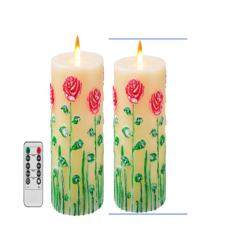 Embossed LED electronic candles, paraffin candles, flickering flames, wedding romantic confession, birthday romantic electronic