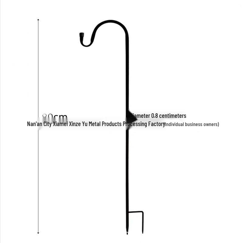 TEMU Rustproof Wrought Iron Shepherd's Double Hook Garden Bracket for Courtyard Lawn.