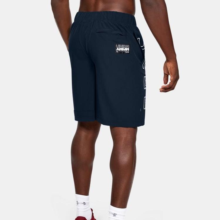 Under Armour Moments Basketball Sports Mid-Waist Loose Casual Shorts Men Bottoms Dark-Blue 1351340-408