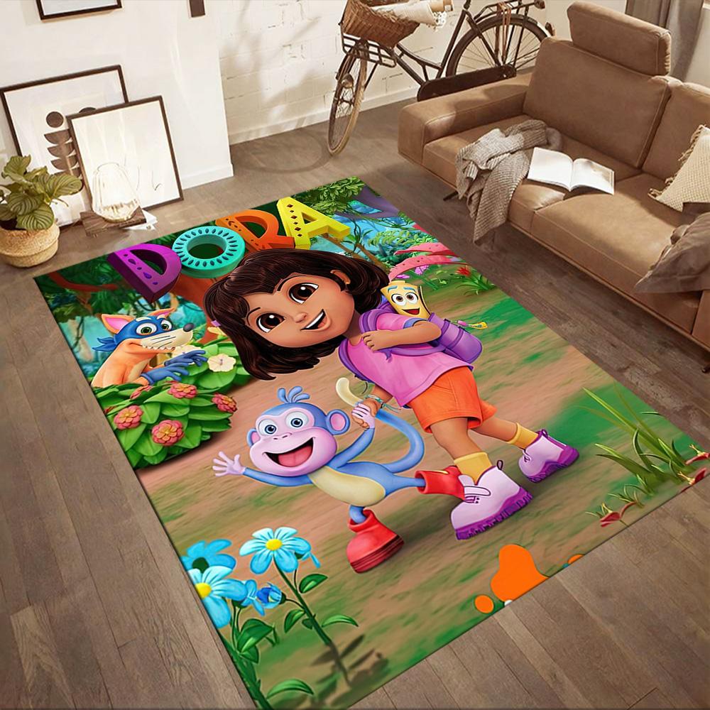 Dora Explorer Area Rug Perfect for Study room Entryway Kitchen Game Room Anti-slip Rug Office home decor Gift for Festivals