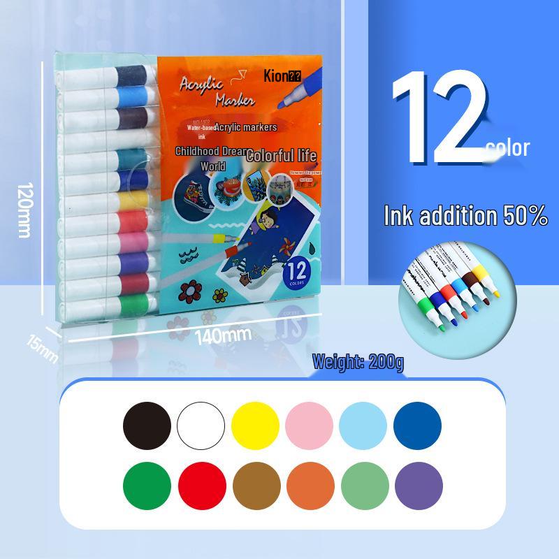 

Children s Layerable Waterproof Liquid Acrylic Marker - Opaque, Water-Based, Cotton Core